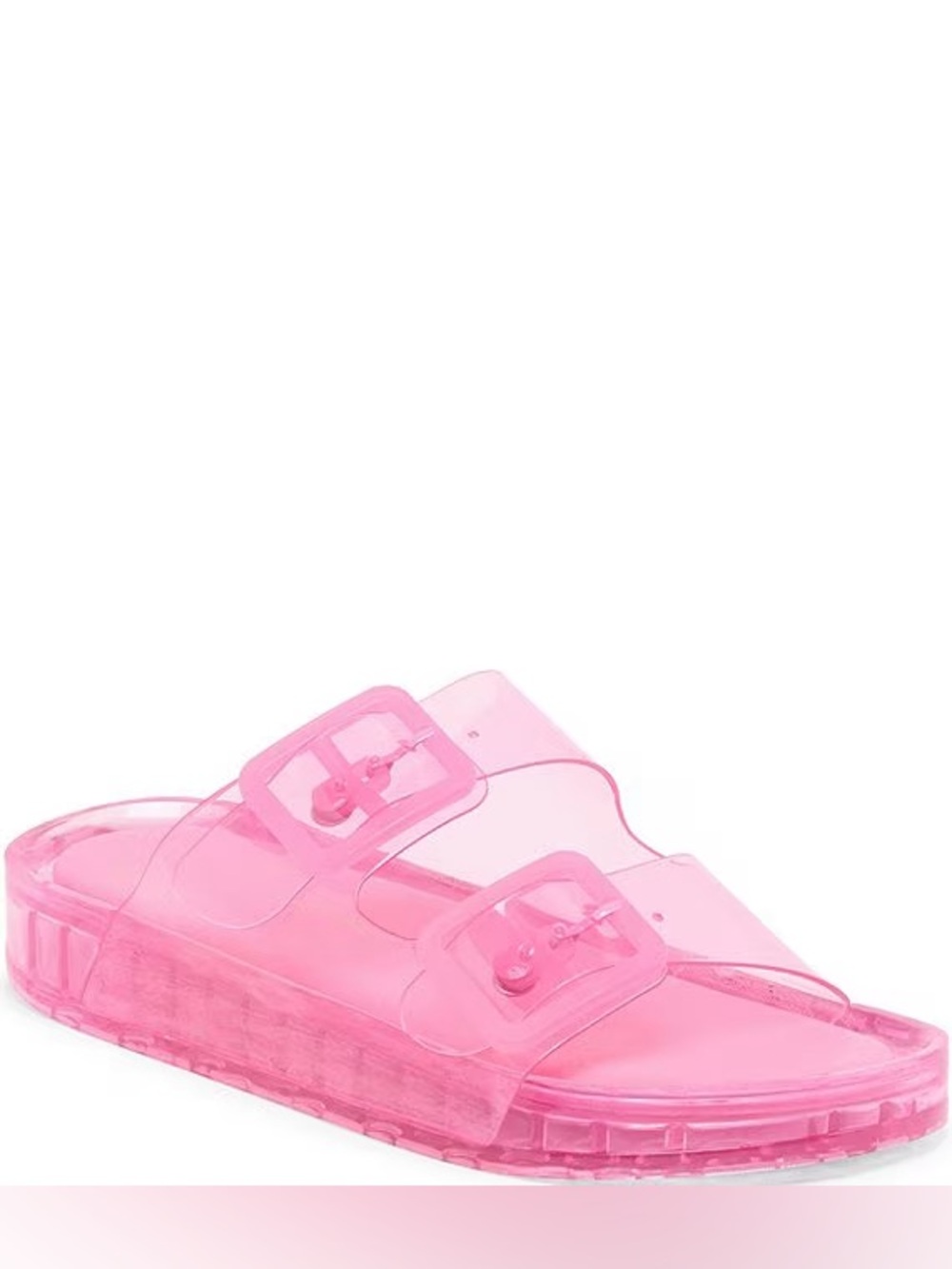 Dolce Vita Julio Vinyl Sandal Slides Pink Transparent Double-Buckle
